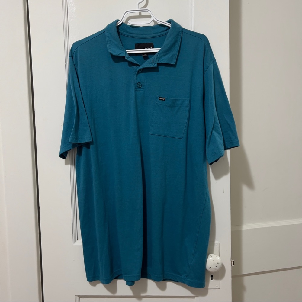 Hurley Turquoise-Blue Short Sleeve Polo